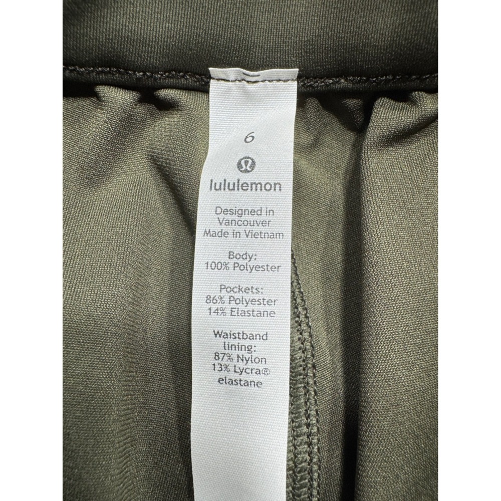 Lululemon Women Pleated High Rise Trouser Pants Olive Green Size 6 - Picture 6 of 9